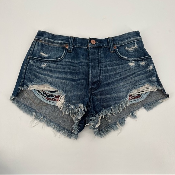 Abercrombie & Fitch Festival High Rise Cut Off Button Fly Shorts Size 2 Women’s - Picture 1 of 8